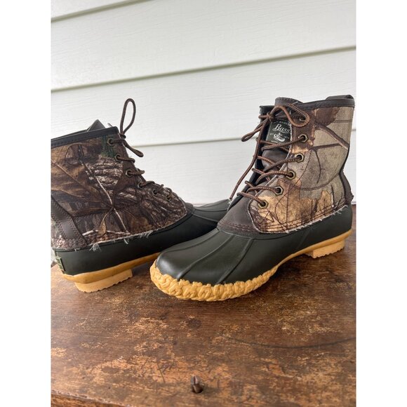 Bass Mens 8M Waterproof Duck Boots Mallard F17 Camo Textile & Rubber Upper - Picture 5 of 7